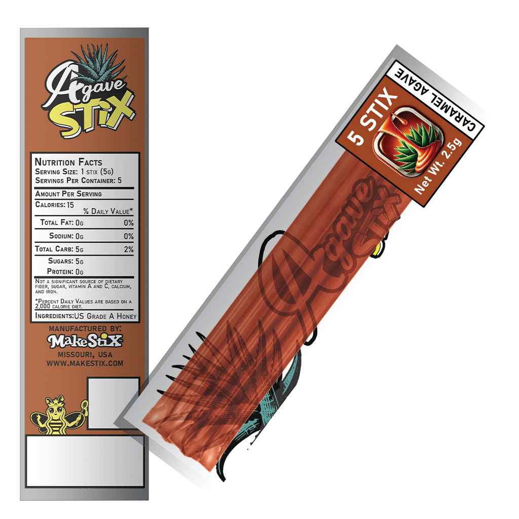 5 Packs of Caramel Agave Stix