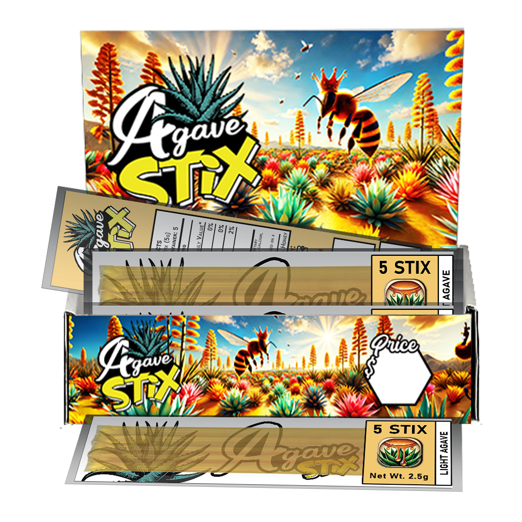 TWENTY - 5 Packs of Light Agave Stix with Display