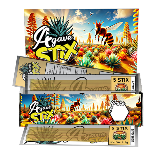 TWENTY - 5 Packs of Light Agave Stix with Display