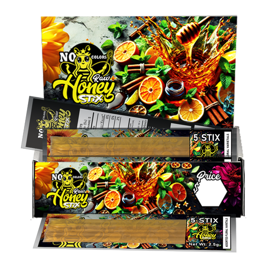 Assorted Natural Honey Stix | 20 Packs of 5 Packs with Display